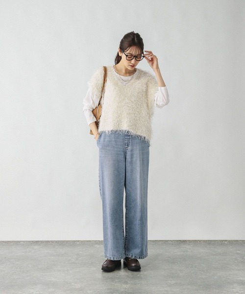 GLOBAL WORK（グローバルワーク）の「GOODデニムイージーパンツ/498394（デニムパンツ・レディース・ブラック/ネイビー/ブルー/スカイブルー/ブルー系その他・SMALL/X-SMALL/LARGE/MEDIUM）」の16枚目の写真