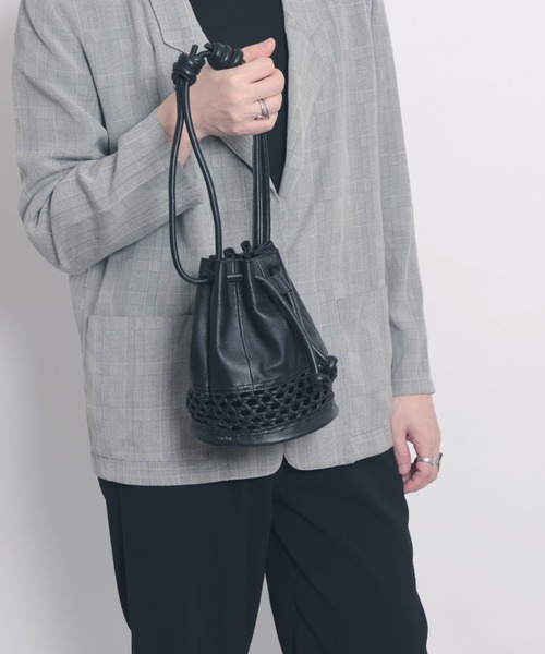 YArKA/ヤーカ】real leather drawstring mesh switing bag [metw