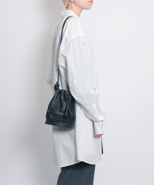 YArKA/ヤーカ】real leather drawstring mesh switing bag [metw