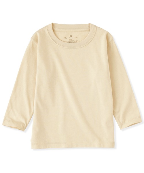無印良品（ムジルシリョウヒン）の「ベビー　あたまするっと　綿天竺編みクルーネック長袖Ｔシャツ　無地（Tシャツ/カットソー・キッズ・イエロー系/ピンク/グレー系/ブルー/オフホワイト・80/90/100）」の5枚目の写真