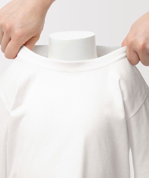 無印良品（ムジルシリョウヒン）の「ベビー　あたまするっと　綿天竺編みクルーネック長袖Ｔシャツ　無地（Tシャツ/カットソー・キッズ・イエロー系/ピンク/グレー系/ブルー/オフホワイト・80/90/100）」の14枚目の写真