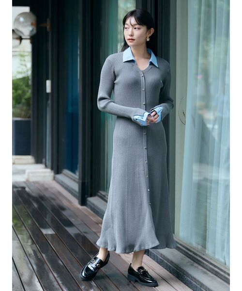 【POLO BCS】シャツドッキングニットワンピース