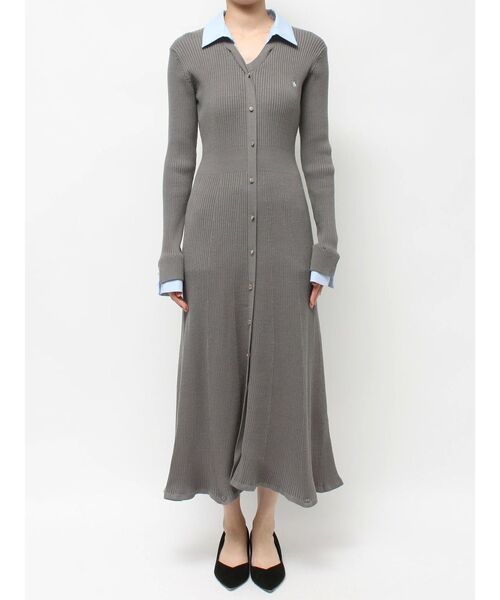 TONAL(トーナル)の「【POLO BCS】シャツドッキングニットワンピース(ワンピース・レディース・ネイビー/ブラウン/グレー・MEDIUM)」の15枚目の写真
