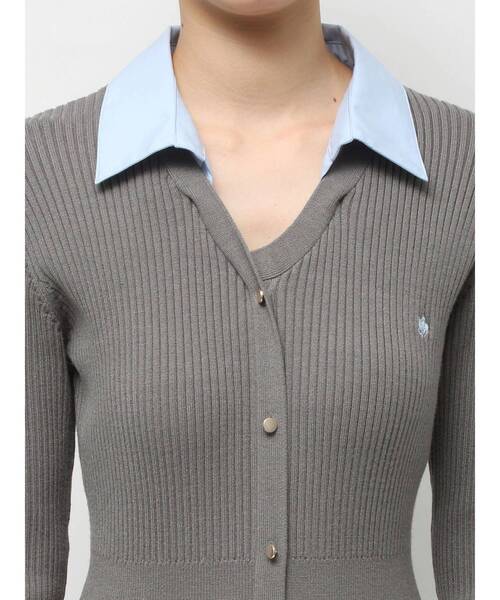 TONAL(トーナル)の「【POLO BCS】シャツドッキングニットワンピース(ワンピース・レディース・ネイビー/ブラウン/グレー・MEDIUM)」の18枚目の写真