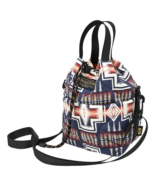 KiU(キウ)の「【PENDLETON × KiU LIMITED ITEM】ペンドルトン パデッドポケッタフルミニバッグ(ショルダーバッグ・レディース・ネイビー/カーキ・FREE)」の10枚目の写真