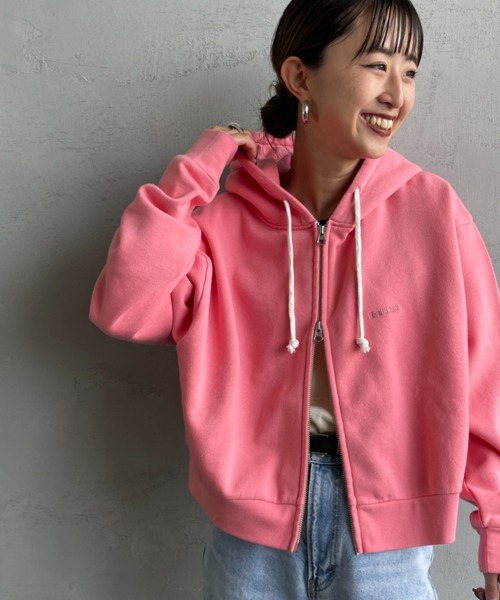 Healthknit（ヘルスニット）の「[HEALTHKNIT/ヘルスニット] 別注 ショート丈 クラシックスウェットジップパーカー（パーカー・レディース・チャコールグレー/アッシュグレー/ネイビー/ベージュ/ピンク・F）」の5枚目の写真