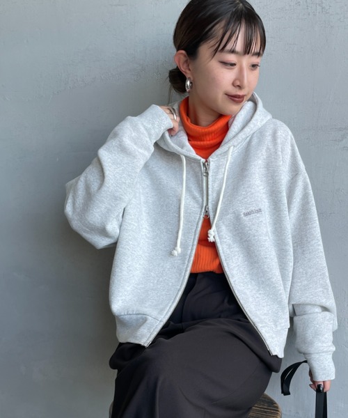 Healthknit（ヘルスニット）の「[HEALTHKNIT/ヘルスニット] 別注 ショート丈 クラシックスウェットジップパーカー（パーカー・レディース・チャコールグレー/アッシュグレー/ネイビー/ベージュ/ピンク・F）」の3枚目の写真
