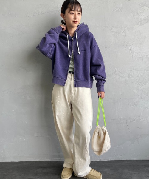 Healthknit（ヘルスニット）の「[HEALTHKNIT/ヘルスニット] 別注 ショート丈 クラシックスウェットジップパーカー（パーカー・レディース・チャコールグレー/アッシュグレー/ネイビー/ベージュ/ピンク・F）」の11枚目の写真