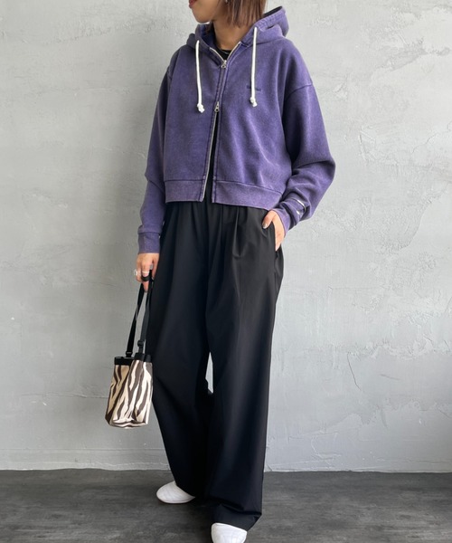 Healthknit（ヘルスニット）の「[HEALTHKNIT/ヘルスニット] 別注 ショート丈 クラシックスウェットジップパーカー（パーカー・レディース・チャコールグレー/アッシュグレー/ネイビー/ベージュ/ピンク・F）」の12枚目の写真