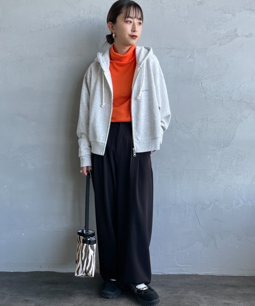 Healthknit（ヘルスニット）の「[HEALTHKNIT/ヘルスニット] 別注 ショート丈 クラシックスウェットジップパーカー（パーカー・レディース・チャコールグレー/アッシュグレー/ネイビー/ベージュ/ピンク・F）」の8枚目の写真