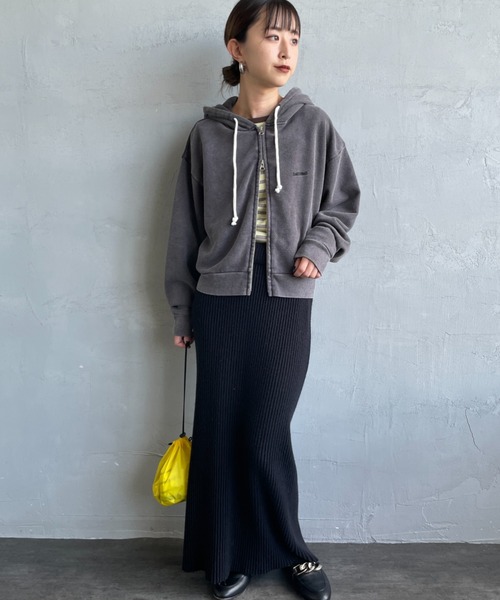 Healthknit（ヘルスニット）の「[HEALTHKNIT/ヘルスニット] 別注 ショート丈 クラシックスウェットジップパーカー（パーカー・レディース・チャコールグレー/アッシュグレー/ネイビー/ベージュ/ピンク・F）」の7枚目の写真