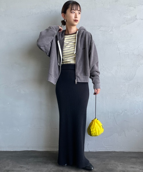Healthknit（ヘルスニット）の「[HEALTHKNIT/ヘルスニット] 別注 ショート丈 クラシックスウェットジップパーカー（パーカー・レディース・チャコールグレー/アッシュグレー/ネイビー/ベージュ/ピンク・F）」の6枚目の写真