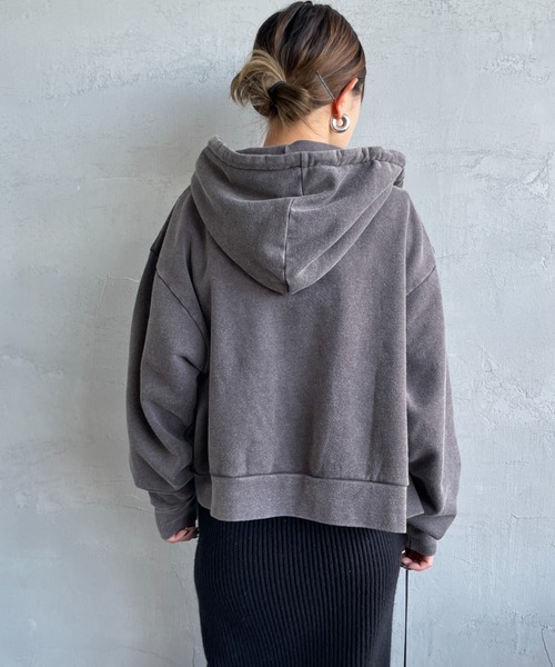 Healthknit（ヘルスニット）の「[HEALTHKNIT/ヘルスニット] 別注 ショート丈 クラシックスウェットジップパーカー（パーカー・レディース・チャコールグレー/アッシュグレー/ネイビー/ベージュ/ピンク・F）」の16枚目の写真