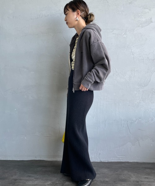 Healthknit（ヘルスニット）の「[HEALTHKNIT/ヘルスニット] 別注 ショート丈 クラシックスウェットジップパーカー（パーカー・レディース・チャコールグレー/アッシュグレー/ネイビー/ベージュ/ピンク・F）」の18枚目の写真