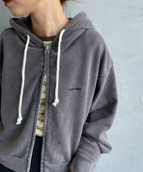 Healthknit（ヘルスニット）の「[HEALTHKNIT/ヘルスニット] 別注 ショート丈 クラシックスウェットジップパーカー（パーカー・レディース・チャコールグレー/アッシュグレー/ネイビー/ベージュ/ピンク・F）」の20枚目の写真