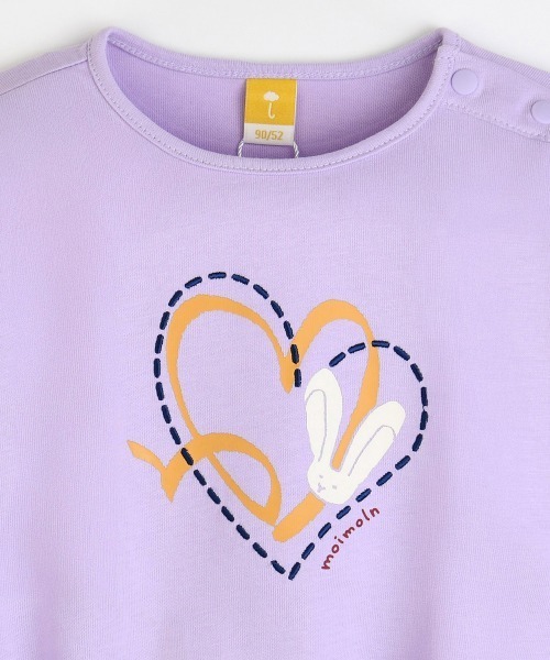 moimoln（モイモルン）の「ハートラビット長袖トップス（スウェット・キッズ・パープル・130cm/120cm/110cm/100cm/90cm）」の3枚目の写真