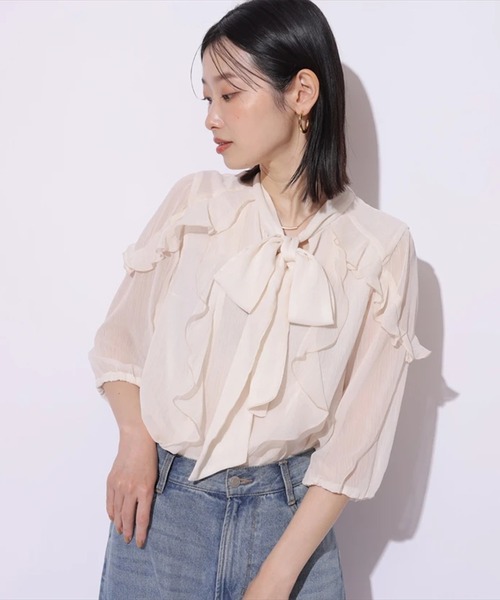 Mystrada リボンタイフリルブラウス リボンタイフリルブラウス（シャツ/ブラウス）｜Mystrada（マイ