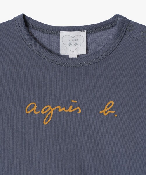 agnes b.(アニエスベー)の「ベビー ロゴ コットン 長袖 Tシャツ(Tシャツ/カットソー・キッズ・グレー系その他・1YEAR/2YEAR/6MONTH/18M)」の3枚目の写真
