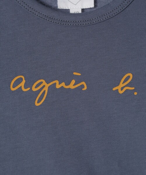 agnes b.(アニエスベー)の「ベビー ロゴ コットン 長袖 Tシャツ(Tシャツ/カットソー・キッズ・グレー系その他・1YEAR/2YEAR/6MONTH/18M)」の4枚目の写真