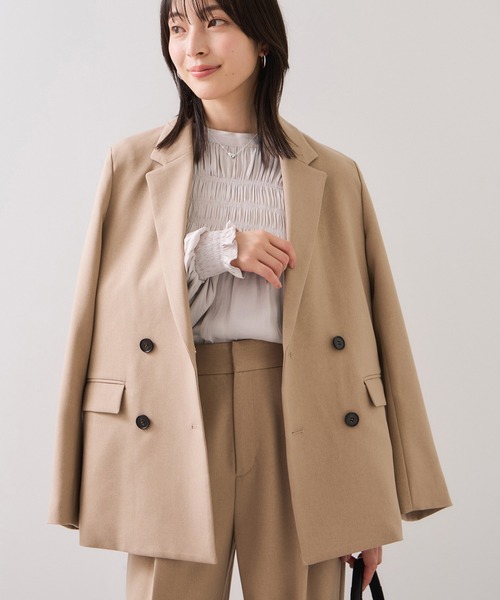 VIS(ビス)の「割繊シャーリングブラウス/2WAY・イージーケア(シャツ/ブラウス・レディース・ピンク/チャコールグレー/オフホワイト・FREE)」の13枚目の写真