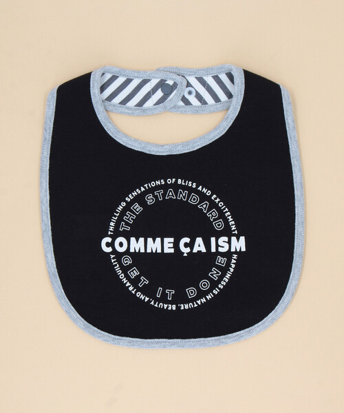 COMME CA ISM(コムサイズム)の「【リバーシブル】サークルプリント スタイ(スタイ/よだれかけ・キッズ・ブラック/オフホワイト/グリーン/オートミール・FREE)」の3枚目の写真
