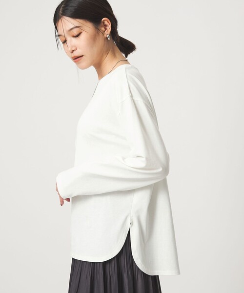 green label relaxing（グリーンレーベルリラクシング）の「【WEB限定】＜at ease＞ロングスリーブ カットソー UVカット（Tシャツ/カットソー・レディース・オフホワイト/ダークグレー・FREE）」の16枚目の写真