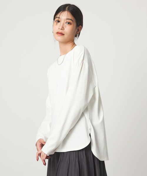 green label relaxing（グリーンレーベルリラクシング）の「【WEB限定】＜at ease＞ロングスリーブ カットソー UVカット（Tシャツ/カットソー・レディース・オフホワイト/ダークグレー・FREE）」の17枚目の写真
