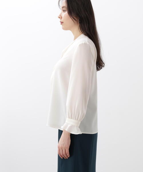 セール】◇バンドカラーラッフルブラウス（シャツ/ブラウス