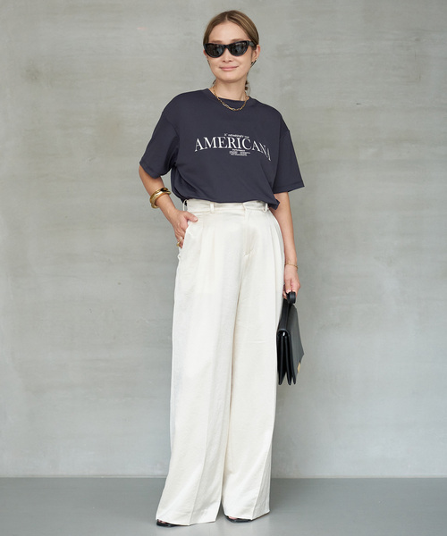 AMERICANA(アメリカーナ)の「【AMERICANA/アメリカーナ】COOL TEE(Tシャツ/カットソー・レディース・ブラック系その他・FREE)」の2枚目の写真