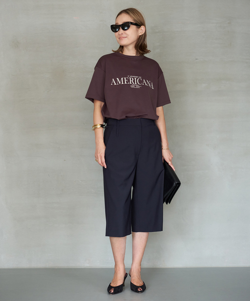 ドゥーズィエムクラス　アメリカーナ　COOL TEE　ブラック AMERICANA/アメリカーナ】COOL TEE（Tシャツ／カットソー