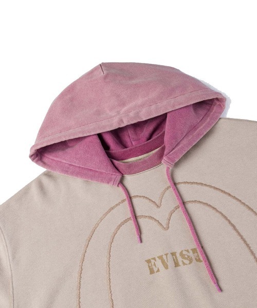 EVISU（エヴィス）の「【EVISU】CONTRAST PANELS AFTER-HOOD SWEATSHIRT / ライトグレー [2EAEJM5SW6104]（パーカー・メンズ・グレー・M/L/S/LL）」の5枚目の写真