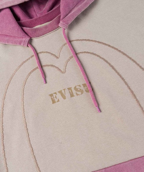 EVISU（エヴィス）の「【EVISU】CONTRAST PANELS AFTER-HOOD SWEATSHIRT / ライトグレー [2EAEJM5SW6104]（パーカー・メンズ・グレー・M/L/S/LL）」の6枚目の写真