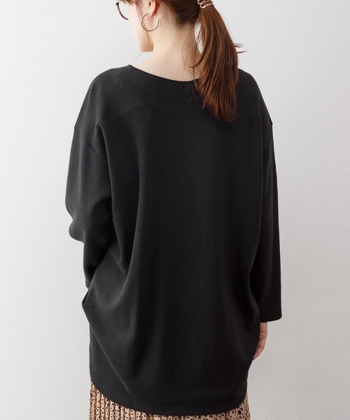 RCD（アールシーディー）の「ワッフルロングスリーブプルオーバー（Tシャツ/カットソー・レディース・杢グレー/ブラック/ネイビー/ホワイト/カーキ/オレンジ/パープル・4L～5L/LL～3L/M-L）」の20枚目の写真
