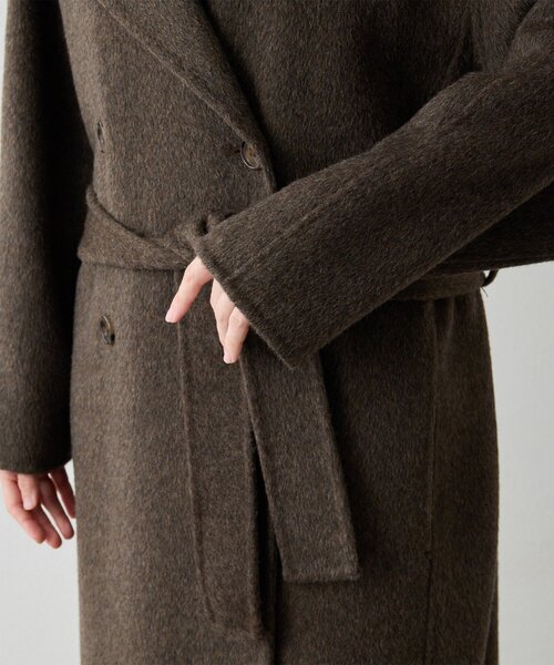 Whim Gazette ダブルクロス　ウールオーバーコート　焦茶 Christian AKS】Wool Double Coat（その他アウター）｜Whim