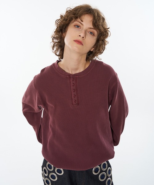 wishforever アソートドローコードヘンリーネックサーマルロングスリーブ WISH FOREVERアソートドローコードヘンリーネックサーマルロング