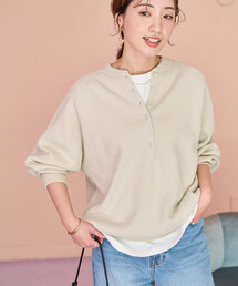 FREAK'S STORE | 限定展開　スウェットライク ヘンリーネック ニット プルオーバー(ニット/セーター)