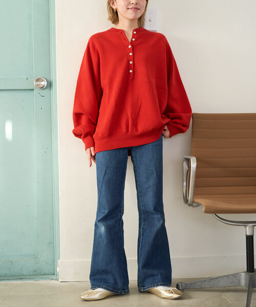 本日限定値下げ☆25AW新作初回生産分♡NOBLEYAKクルーネックプルオーバー セール】限定展開 スウェットライク ヘンリーネック ニット プル