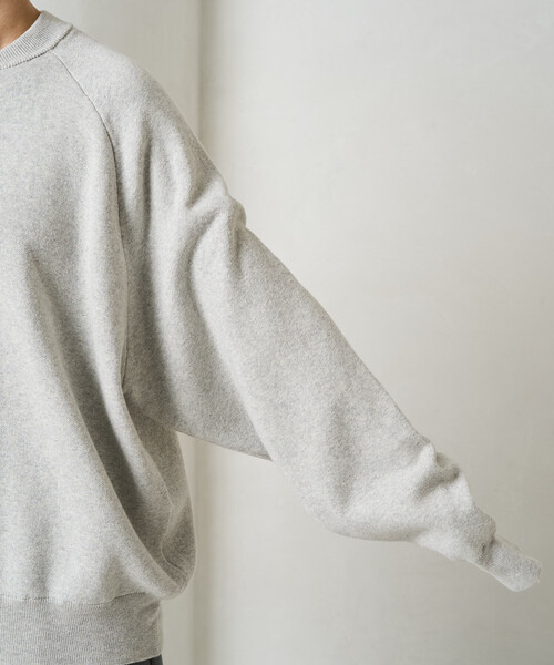 セール】限定展開 スウェットライク ヘンリーネック ニット プル