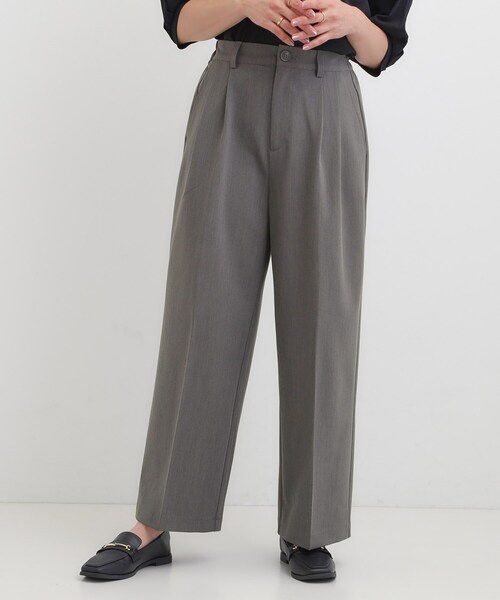 SHOO・LA・RUE（シューラルー）の「【洗濯機可/S-LL】すっきり上品きれい見え タックワイドパンツ（その他パンツ・レディース・グレー系1/ブラック/チャコールグレー・03/02/01/04）」の8枚目の写真