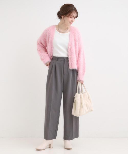 SHOO・LA・RUE（シューラルー）の「【洗濯機可/S-LL】すっきり上品きれい見え タックワイドパンツ（その他パンツ・レディース・グレー系1/ブラック/チャコールグレー・03/02/01/04）」の13枚目の写真