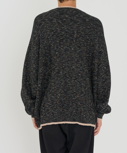 B.C STOCK（ベーセーストック）の「【Deux Allures/ドゥ アリュール】ラメ カノコ編みクルーネックニット（ニット/セーター・メンズ・ブラック/ベージュ/ブルー・FREE）」の19枚目の写真