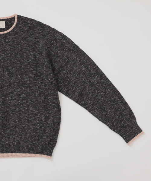 B.C STOCK（ベーセーストック）の「【Deux Allures/ドゥ アリュール】ラメ カノコ編みクルーネックニット（ニット/セーター・メンズ・ブラック/ベージュ/ブルー・FREE）」の5枚目の写真