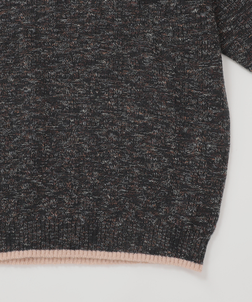 B.C STOCK（ベーセーストック）の「【Deux Allures/ドゥ アリュール】ラメ カノコ編みクルーネックニット（ニット/セーター・メンズ・ブラック/ベージュ/ブルー・FREE）」の6枚目の写真