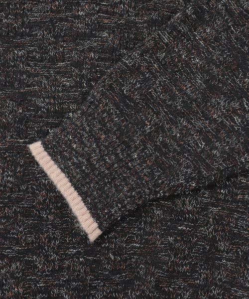 B.C STOCK（ベーセーストック）の「【Deux Allures/ドゥ アリュール】ラメ カノコ編みクルーネックニット（ニット/セーター・メンズ・ブラック/ベージュ/ブルー・FREE）」の7枚目の写真