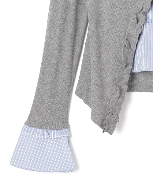 M DOLLY（エムドリー）の「frill merge shirt tops / フリルマージシャツトップス（シャツ/ブラウス・レディース・グレー/ブラック・FREE）」の18枚目の写真