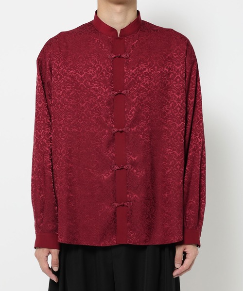 HARE（ハレ）の「ジャガードチャイナボタンスタンドシャツ(HARE)（シャツ/ブラウス・メンズ・レッド/ブルー/ブラック・FREE）」の13枚目の写真