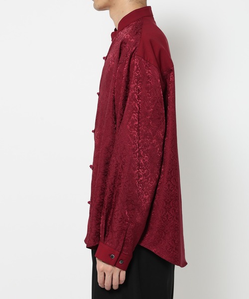 HARE（ハレ）の「ジャガードチャイナボタンスタンドシャツ(HARE)（シャツ/ブラウス・メンズ・レッド/ブルー/ブラック・FREE）」の14枚目の写真