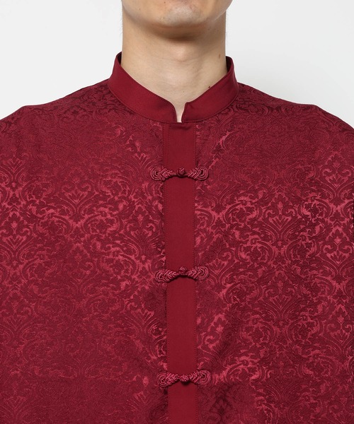 HARE（ハレ）の「ジャガードチャイナボタンスタンドシャツ(HARE)（シャツ/ブラウス・メンズ・レッド/ブルー/ブラック・FREE）」の16枚目の写真