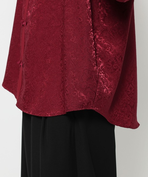 HARE（ハレ）の「ジャガードチャイナボタンスタンドシャツ(HARE)（シャツ/ブラウス・メンズ・レッド/ブルー/ブラック・FREE）」の19枚目の写真