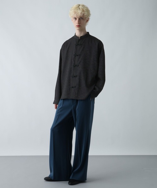 HARE（ハレ）の「ジャガードチャイナボタンスタンドシャツ(HARE)（シャツ/ブラウス・メンズ・レッド/ブルー/ブラック・FREE）」の8枚目の写真